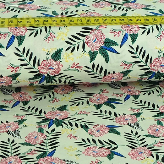 Baumwolle Flowers Lynn auf Beige