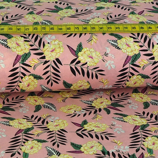 Baumwolle Flowers Lynn auf Rosa