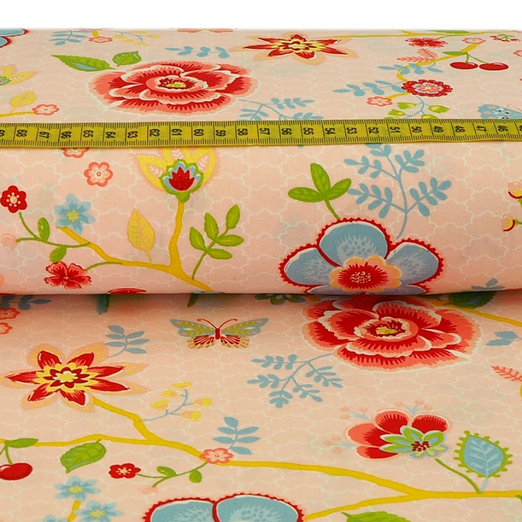 Baumwolle Happy Feelings auf Hellrosa