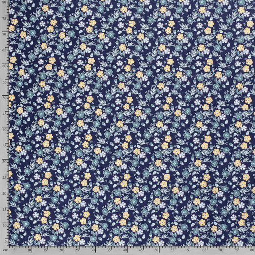 Baumwolle Flowerdream auf Dunkelblau Baumwolle Flowerdream auf Dunkelblau