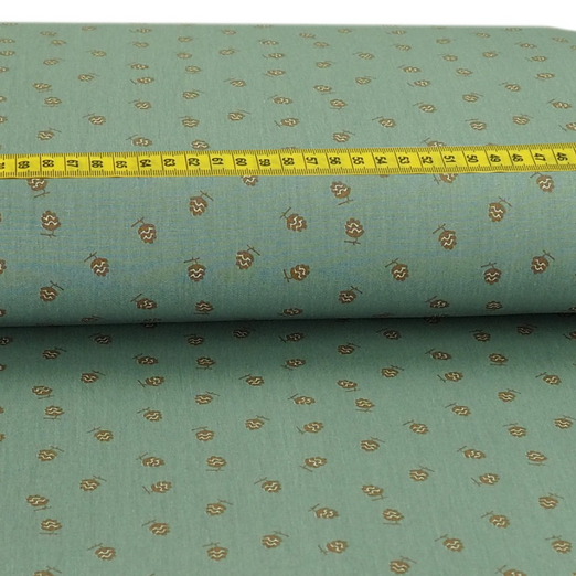 Baumwolle Kleine Tannenzapfen auf Dunkelmint Baumwolle Kleine Tannenzapfen auf Dunkelmint