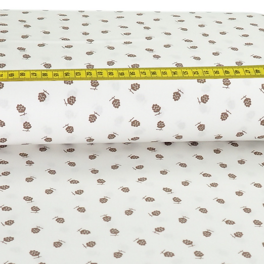 Baumwolle Kleine Tannenzapfen auf Creme