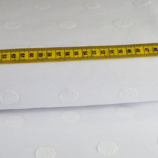 Jersey Jacquard Dots Weiß