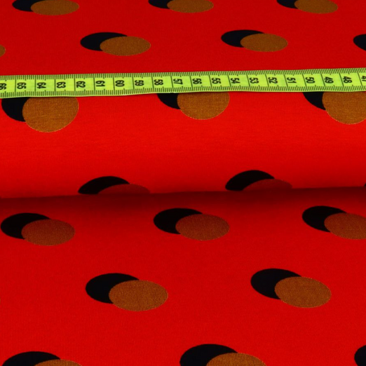 Viskose Jersey Geometric Dots Rot