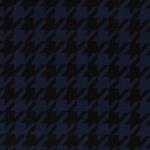 Romanit Jersey Hahnentritt Marine/Schwarz