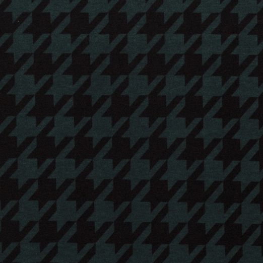 Romanit Jersey Hahnentritt Petrol/Schwarz