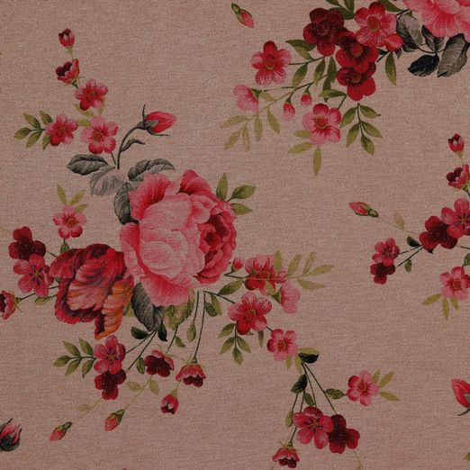 Stretch Lurex Jersey - Glitter Lovely Roses Altrosa Stretch Lurex Jersey - Glitter Lovely Roses Altrosa