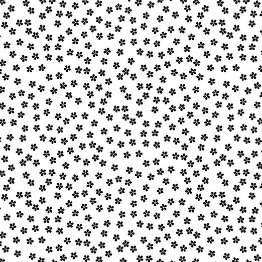 Baumwolle Kleine Blüten auf Cremeweiß