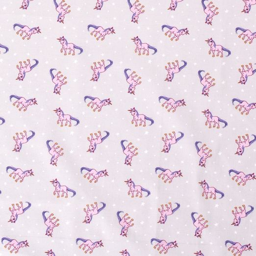 Baumwolle Sweet Unicorn auf Hellgrau Baumwolle Sweet Unicorn auf Hellgrau
