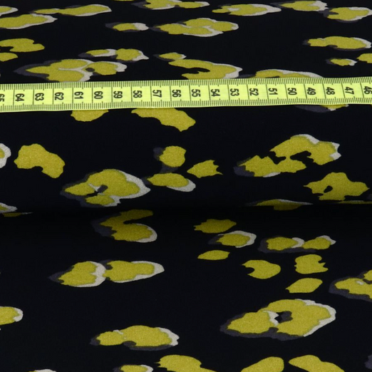 Jersey Polyester Leomuster Schwarz