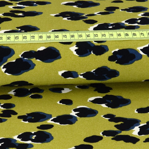 Jersey Polyester Leomuster Senfgelb