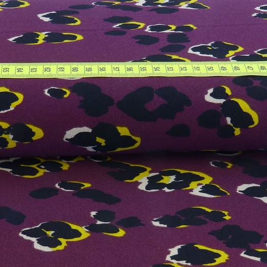Jersey Polyester Leomuster Aubergine
