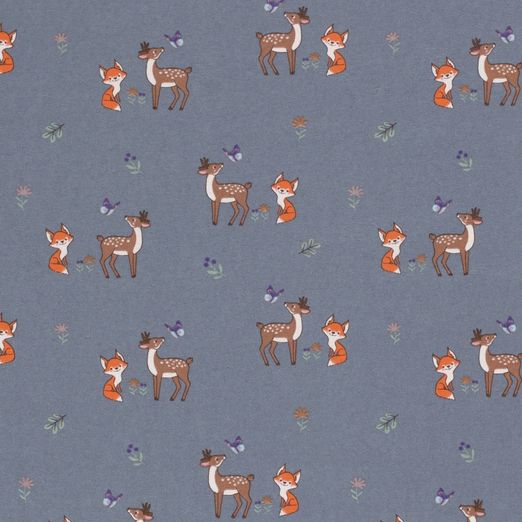 Jersey Rendezvous im Wald Jeansblau Jersey Rendezvous im Wald Jeansblau