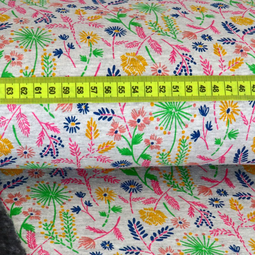 Alpenfleece Gräser Hellgrau Meliert