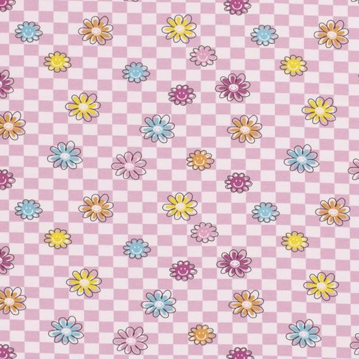 Jersey Happy Flowers auf Rosa