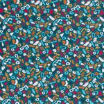 Jersey Abstrakt Jungle auf Petrol