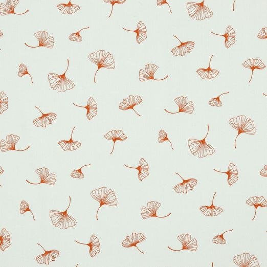 Feincord Ginkoblätter auf Creme Feincord Ginkoblätter auf Creme