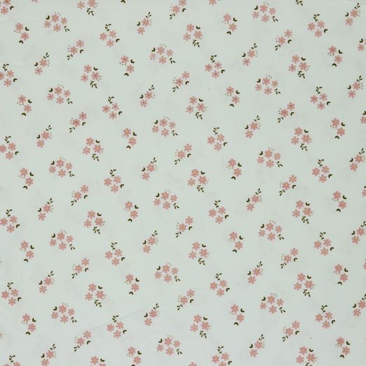 Feincord GLITZER Small Flowers auf Cremeweiß Feincord GLITZER Small Flowers auf Cremeweiß