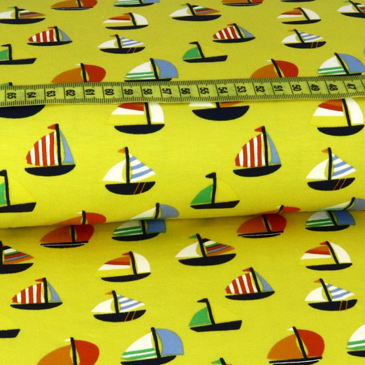 Jersey Bunte Ships auf Senfgelb