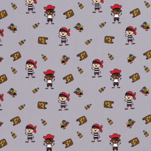 Jersey Freche Piraten auf Hellgrau Jersey Freche Piraten auf Hellgrau