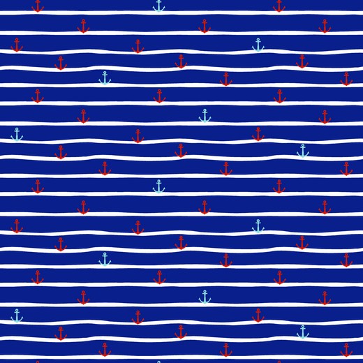 Jersey Maritime Streifen Royalblau/Weiß BIO