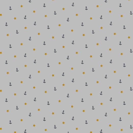 Jersey Anchors & Stars Hellgrau