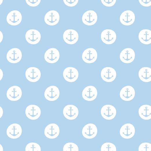 Jersey Anker im Kreis Weiß auf Hellblau Jersey Anker im Kreis Weiß auf Hellblau