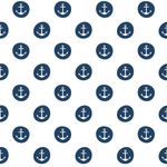 Jersey Anker im Kreis Dunkelblau auf Weiß