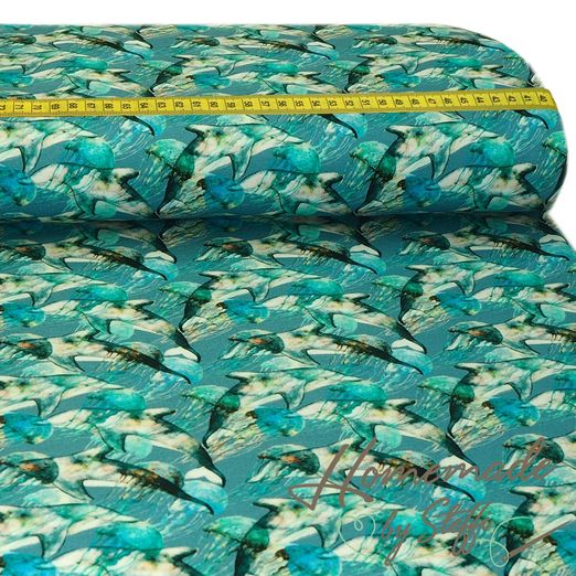 Jersey Delfine auf Hellem Rauchblau Digital Jersey Delfine auf Hellem Rauchblau Digital