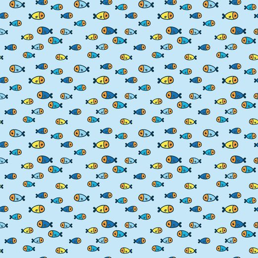 Jersey Kleine Bunte Fische auf Hellblau