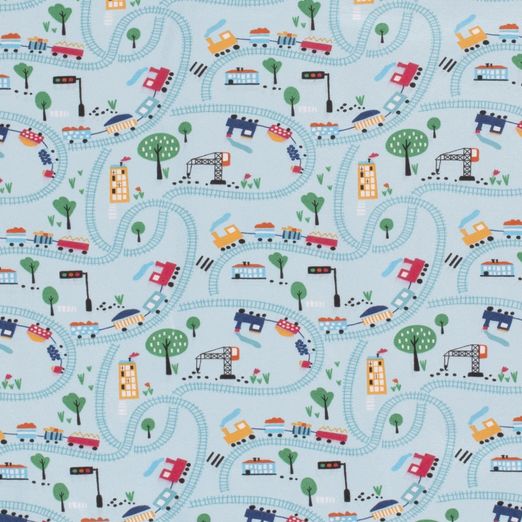 Jersey Eisenbahn auf Hellblau