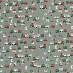 Jersey train sur fond vert menthe foncé