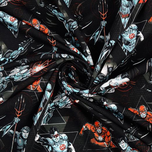 Jersey Little Darling Superhelden auf Schwarz Digital Jersey Little Darling Superhelden auf Schwarz Digital