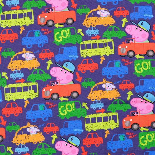 Jersey Peppa Wutz Schorsch im Auto Dunkelllila Lizenz Digital Jersey Peppa Wutz Schorsch im Auto Dunkelllila Lizenz Digital