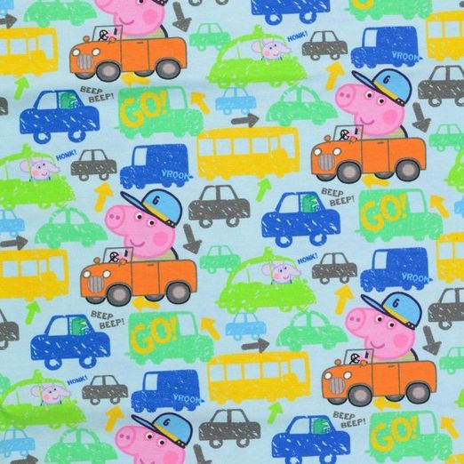 Jersey Peppa Wutz Schorsch im Auto Hellblau Lizenz Digital Jersey Peppa Wutz Schorsch im Auto Hellblau Lizenz Digital