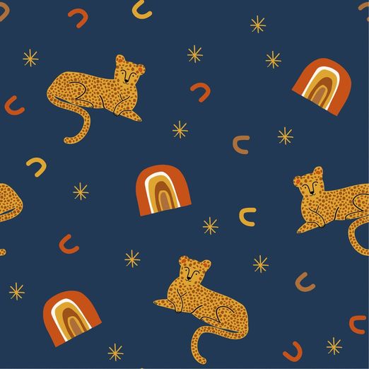 Jersey Rainbow Leopard auf Dunkelblau