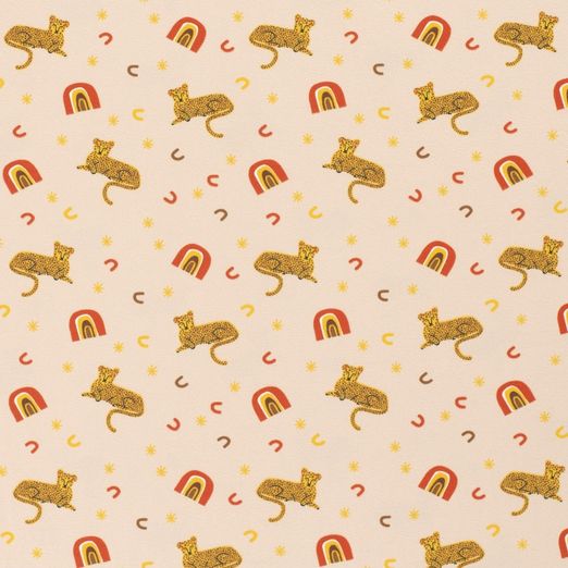 Jersey Rainbow Leopard auf Hellbeige
