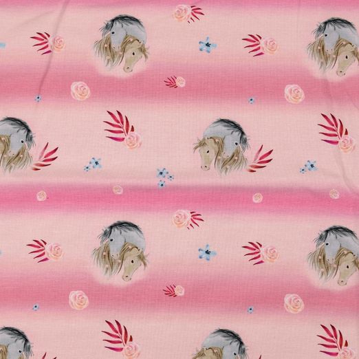 Jersey Pferdeportraits auf Rosa Digital Jersey Pferdeportraits auf Rosa Digital