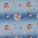 Jersey Pferdeportraits auf Blau Digital