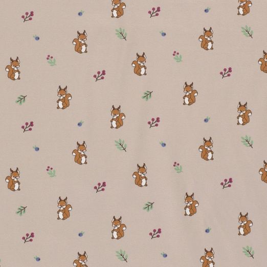 Jersey Süßes Eichhörnchen auf Beige Jersey Süßes Eichhörnchen auf Beige