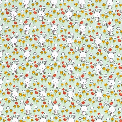 Jersey Häschen auf der Blumenwiese Hellmint