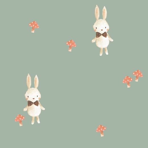 Jersey Hasenmann & Fliegenpilz auf Dunkelmint Digital Jersey Hasenmann & Fliegenpilz auf Dunkelmint Digital