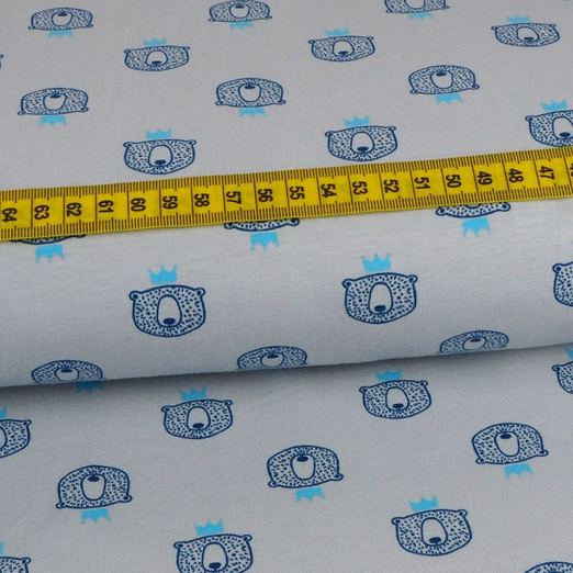 Jersey Little Darling Bärenkönig Hellgrau Jersey Little Darling Bärenkönig Hellgrau