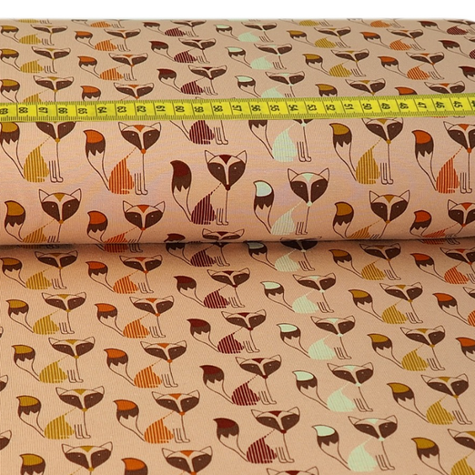 Jersey Fuchsreihen auf Altrosa Jersey Fuchsreihen auf Altrosa