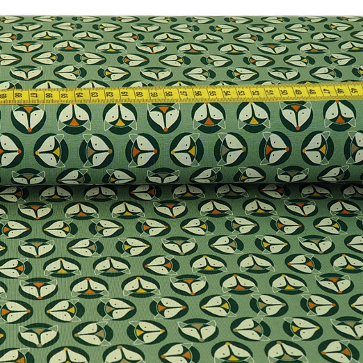 Jersey Fuchskopf im Kreis auf Dunkelmint Jersey Fuchskopf im Kreis auf Dunkelmint