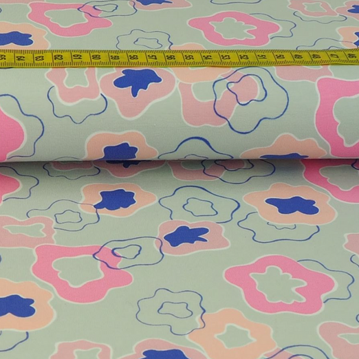 Jersey Bunte Kleckse auf Hellmint BIO Jersey Bunte Kleckse auf Hellmint BIO