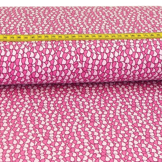 Jersey Retro Muster Tropfen Rosa/Pink