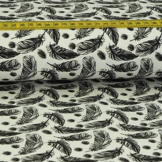 Jersey Feathers auf Creme Jersey Feathers auf Creme