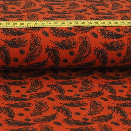 Jersey Feathers auf Blutorange Jersey Feathers auf Blutorange
