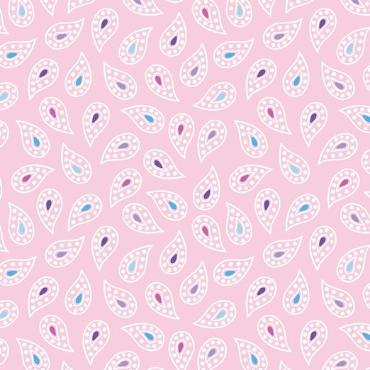 Jersey Paisleyblätter auf Hellrosa